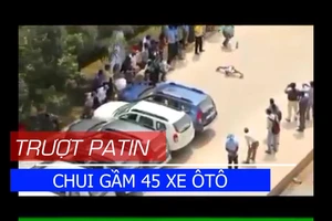Trượt patin tốc độ chui gầm 45 xe ô tô