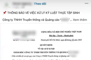 Đăng quyết định kỷ luật sinh viên thực tập lên mạng xã hội, đúng hay sai?