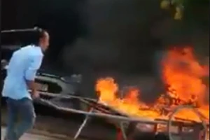 Phạt 3,5 triệu đồng người đốt xe ba gác ở Cà Mau