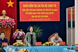 Công bố Quyết định kiểm tra của Bộ Chính trị đối với tỉnh Cà Mau