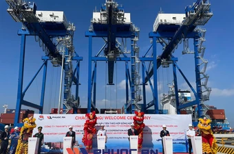 Lần đầu cảng Phước An đón chuyến tàu container hàng đầu châu Á