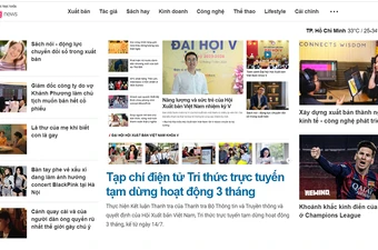 Tạp chí điện tử Tri thức trực tuyến (Zing News) tạm dừng hoạt động 3 tháng