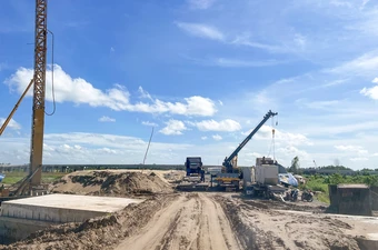 Dự án thành phần 3 - cao tốc Châu Đốc – Cần Thơ – Sóc Trăng giai đoạn 1. Ảnh: CHÂU ANH