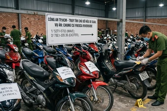Công an TP.HCM tìm chủ nhân của 13 chiếc xe máy bị thu giữ