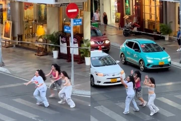 3 cô gái nhảy nhịp điệu sang đường, đúng hay sai?