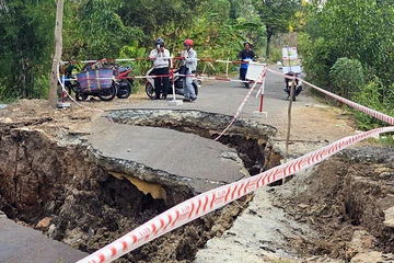 Kiên Giang: Sạt lở, sụt lún hơn 10km đường do ảnh hưởng hạn hán 