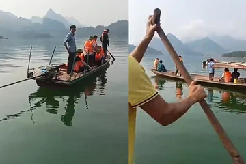 Lốc xoáy làm lật thuyền trên hồ thủy điện Sơn La, 2 người mất tích