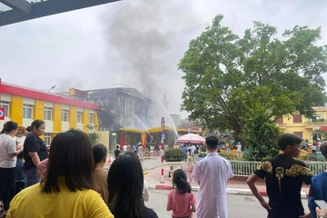 Chập điện gây cháy ở Bệnh viện trẻ em Hải Phòng