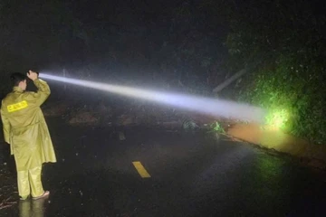 Sạt lở lớn trên đèo Gia Bắc, QL28 tạm ngưng lưu thông hai chiều