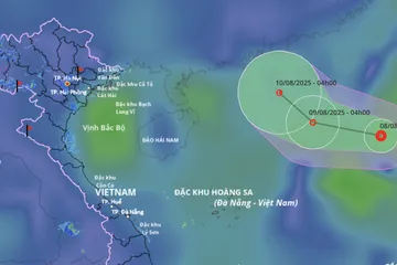 Sáng 8-8, Biển Đông xuất hiện áp thấp nhiệt đới