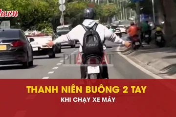 buông 2 tay, thanh niên, xe máy