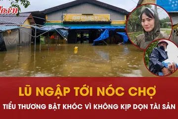lũ ngập nóc chợ
