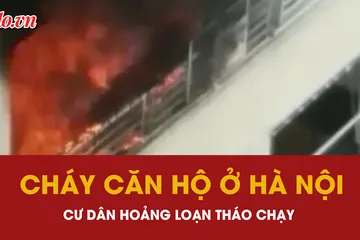 Cháy căn hộ tại tầng 12 ở Hà Nội, cư dân hoảng loạn tháo chạy
