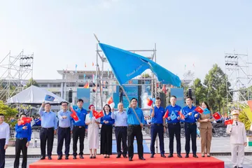 Màn đồng diễn của gần 5.000 thanh niên tại Ngày hội Thanh niên Việt Nam 2025