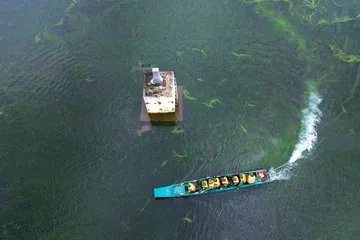 Hình ảnh người lính Biên phòng Tây Ninh tuần tra giữa mùa nước nổi