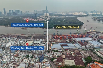 Cận cảnh khu vực sẽ xây dựng cầu Thủ Thiêm 4 vượt sông Sài Gòn 