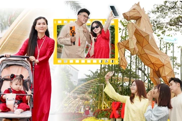 Linh vật ngựa độc đáo hút khách check-in ở đường hoa Phú Mỹ Hưng