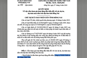 Gian lận trong đấu thầu, 1 công ty bị cấm đấu thầu 4 năm ở Đồng Nai