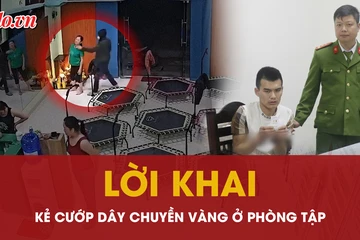 Kẻ xông vào phòng thể dục cướp dây chuyền vàng khai gì?