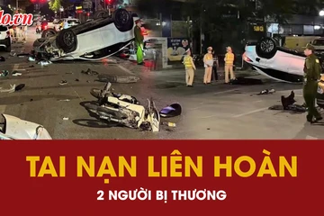 Xe Lexus RX350 chạy ngược chiều gây tai nạn liên hoàn