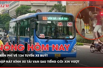 Miễn phí vé 134 tuyến xe buýt từ ngày 1-7; Nhóm người đập nát kính xe tải van sau tiếng còi xin vượt