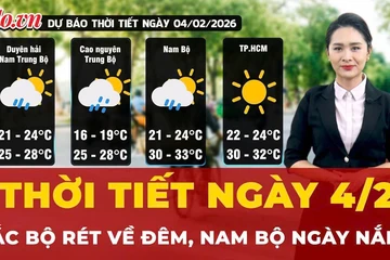 Dự báo thời tiết ngày 4-2: Bắc Bộ rét về đêm, Nam Bộ ngày nắng