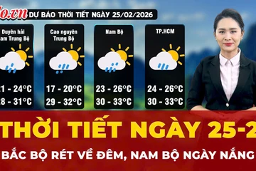 Dự báo thời tiết ngày 25-2: Bắc Bộ rét về đêm, Nam Bộ ngày nắng