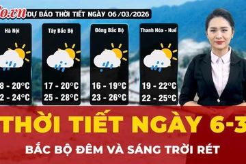 Dự báo thời tiết ngày 6-3: Bắc Bộ đêm và sáng trời rét, Nam Bộ mưa giông