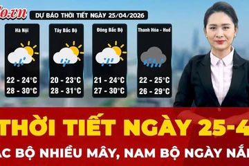 Dự báo thời tiết ngày 25-4: Bắc Bộ nhiều mây, Nam Bộ ngày nắng