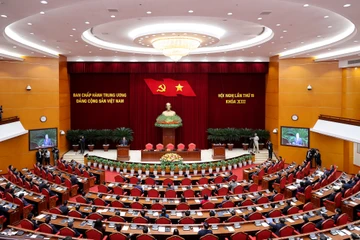 Tổng Bí thư Tô Lâm phát biểu bế mạc tại Hội nghị Trung ương 15, khóa XIII vào tháng 12-2025. Ảnh: VGP