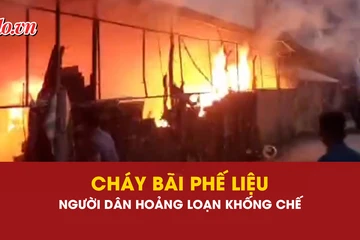 cháy , cháy lớn, bãi phế liệu, người dân hoảng loạn