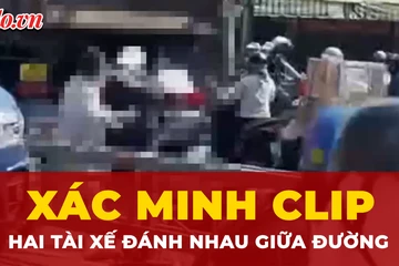 TP.HCM: Xác minh clip hai người đánh nhau giữa đường Trường Chinh