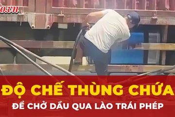 Nhiều tài xế độ chế phương tiện để chở xăng dầu từ Việt Nam qua Lào trái phép