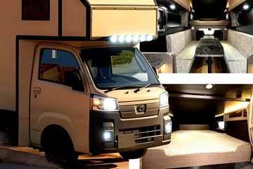 Độc đáo mẫu xe tải Kei cắm trại tí hon chứa được 4 người ngủ
