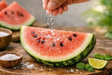 Thêm một chút muối vào dưa hấu giúp bù điện giải mùa nắng nóng