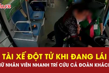 Khoảnh khắc nghẹt thở: Nữ nhân viên cứu cả đoàn khách khi tài xế đột tử