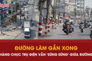 Video: Hàng chục trụ điện án ngữ giữa đường Chu Văn An 