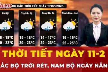 Thời tiết ngày 11-2: Bắc Bộ trời rét, Nam Bộ ngày nắng