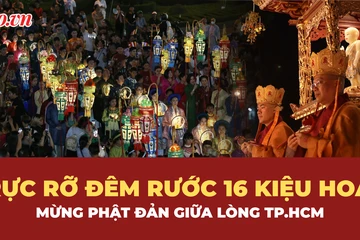 Hàng ngàn người đổ về trung tâm TP.HCM dự lễ rước tôn tượng Đức Phật đản sinh