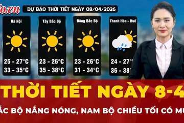 Thời tiết ngày 8-4: Bắc Bộ ngày nắng, Nam Bộ chiều tối có mưa