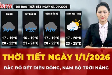 Dự báo thời tiết ngày 1-1: Bắc Bộ rét diện rộng, Nam Bộ trời nắng 