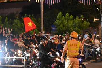 CSGT TP.HCM ứng trực 100% quân số trước, sau bán kết U23 Việt Nam – Trung Quốc