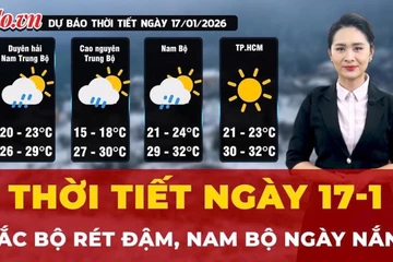 Thời tiết ngày 17-1: Bắc Bộ rét đậm, Nam Bộ ngày nắng