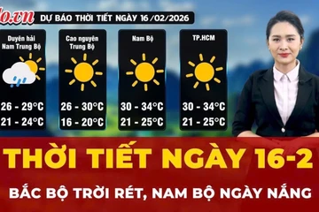 Thời tiết ngày 16-2: Bắc Bộ trời rét, Nam Bộ ngày nắng