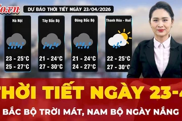 Thời tiết ngày 23-4: Bắc Bộ trời mát, Nam Bộ ngày nắng