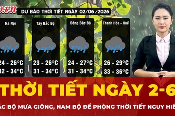Thời tiết ngày 2-6: Bắc Bộ mưa giông vào chiều tối, Nam Bộ có thể xảy ra lốc, sét, mưa đá và gió giật mạnh