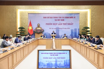 Thủ tướng Chính phủ Phạm Minh Chính, Trưởng ban Chỉ đạo trung tâm tài chính quốc tế tại Việt Nam, chủ trì Phiên họp thứ nhất của Ban Chỉ đạo. Ảnh: VGP