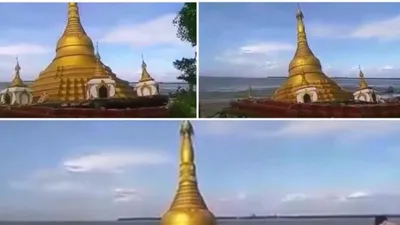 Chùa vàng ở Myanmar bị nước lũ nuốt chửng