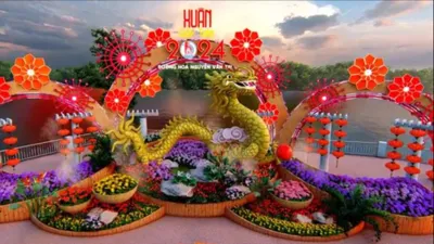 Đường hoa tết Nguyên đán Giáp Thìn 2024 ven sông đẹp mê ở Đồng Nai