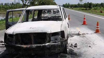 6 nghi can đốt xe chở giám đốc ở Hậu Giang bị bắt